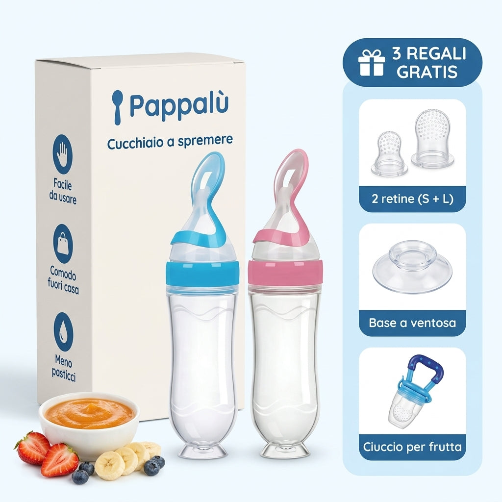 Cucchiaio a spremere per pappe senza pasticci