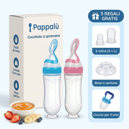 Cucchiaio a spremere per pappe senza pasticci